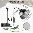 thumbnail image 2 of Éclairage pour Reptiles, E27 200W Lampe Chauffante Dôme pour Terrarium, Réflecteur de Lampe pour Terrarium, Abat-Jour de Lampe Chauffante pour Lampes Infrarouges, UVA UVB, Ampoule Non Incluse, Barbu, 2 of 5