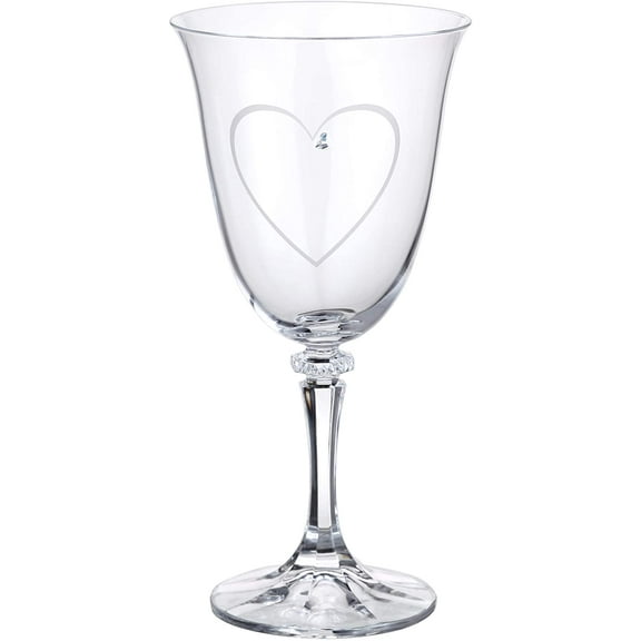 Crystalite Bohemia 12 oz. Crystal Wine Glasses "Sparkly" with Swarovski Rhinestones, Set of 6, Great Gift Idea for Anniversary, Wedding, Birthday