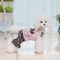 thumbnail image 5 of Dog Jumpsuit Round Neck - Ruffles Hem - Floral Printed - Pet Dog Bowknot Romper - Pet Supplies, 5 of 8