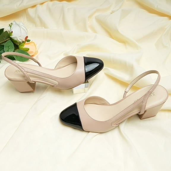 JENN ARDOR Women's Closed Toe Chunky Heels Slingback Pumps Block Dress Shoes 2.5 inch
