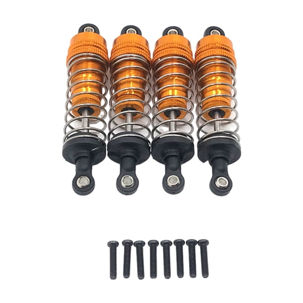 Amortiguador trasero delantero Vogacara de aleación de aluminio RCGOFFLOW 4 Uds para 1/14 Rc Wltoys 144001 Dorado