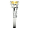 thumbnail image 3 of 2.32 ctw Solitaire with Zirconia Diamond Accents Anniversary Ring for Women | Oval Cut Natural Citrine | Hyperallergenic Solid 18K White Gold, 3 of 5