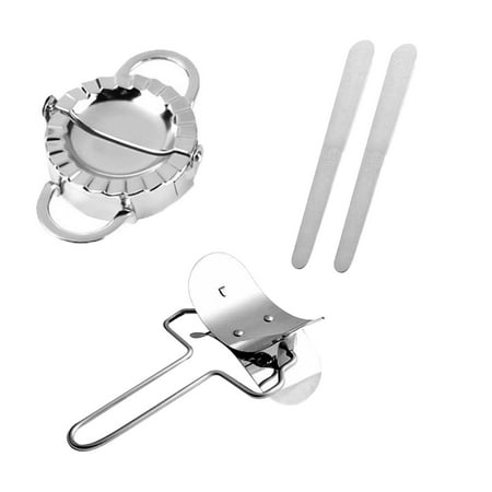

Cglfd Dumpling Making Tool + Wire Handle Roller + Stuffing Spoon Stainless Steel Dumpling Set 4-Piece Set