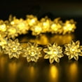 thumbnail image 2 of LINLIN Solar Flower Christmas Lights, Waterproof 23FT 50LED Lotus Flower Fairy Solar String Lights with 8 Mode for Indoor Outdoor Garden Wedding Party Lighting Decoration, 2 of 9