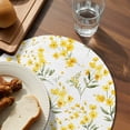 thumbnail image 3 of Yellow Flowers Spring Round 13 Inch Placemats Set of 2, Elegant Farmhouse Botanical HeatResistant Non Slip Place Mats for Dining Table, Wipeable Braided Kitchen Table Mats for Housewarming, 3 of 9