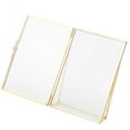 thumbnail image 4 of Brass Retro Glass Metal Photo Frame Desktop Bracket Copper Strip Metal Photo Frame Stand for Home and Office Decor Gold, 4 of 7