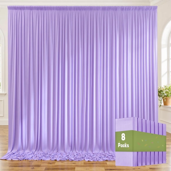 Cortinas de telón de fondo NSSONBEN, no se arrugan, color lavanda, 40 x 10 pies