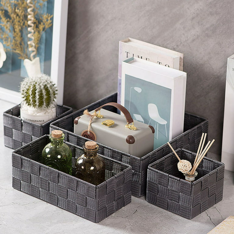 Casafield 12 x 12 Water Hyacinth Storage Baskets, Collapsible Cube  Organizers, Woven Bins for Bathroom, Bedroom, Laundry, Pantry, Shelves