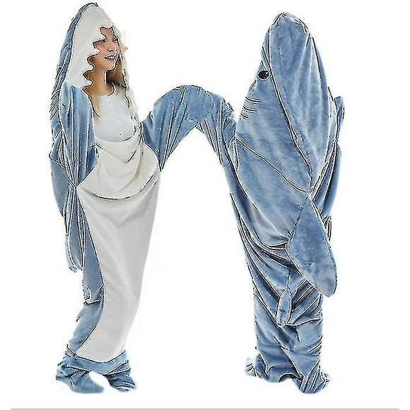 Shark Blanket Hoodie Adult - Shark Onesie Adult Wearable Blanket Shark Blanket Super Soft Cozy Flannel Hoodie Shark Sleeping Bag