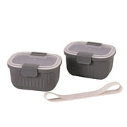 Mainstays Plastic Food Storage Bento Snack Container, Rectangle, Grey, 19oz Capacity, Made for Portable Food Storage