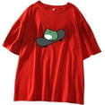 thumbnail image 1 of T-Shirt à Manches Courtes pour Femmes Été Motif Imprimé Dessin Animé Kawaii Coréen, 1 of 7