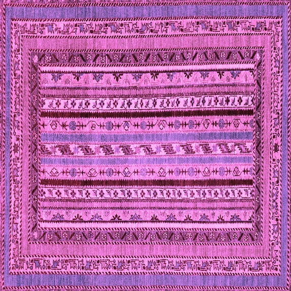 Ahgly Company Indoor Square Abstract Purple Modern Area Rugs, 8' Square