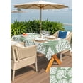 thumbnail image 4 of Rectangle Outdoor Tablecloth with Umbrella Hole and Zipper 60x102 Inch, Sage Green Coastal Coral Waterproof Patio Table Cloth, Summer Nautical Sea Beach Ocean Washable Picnic Table Cover for Camping, 4 of 7