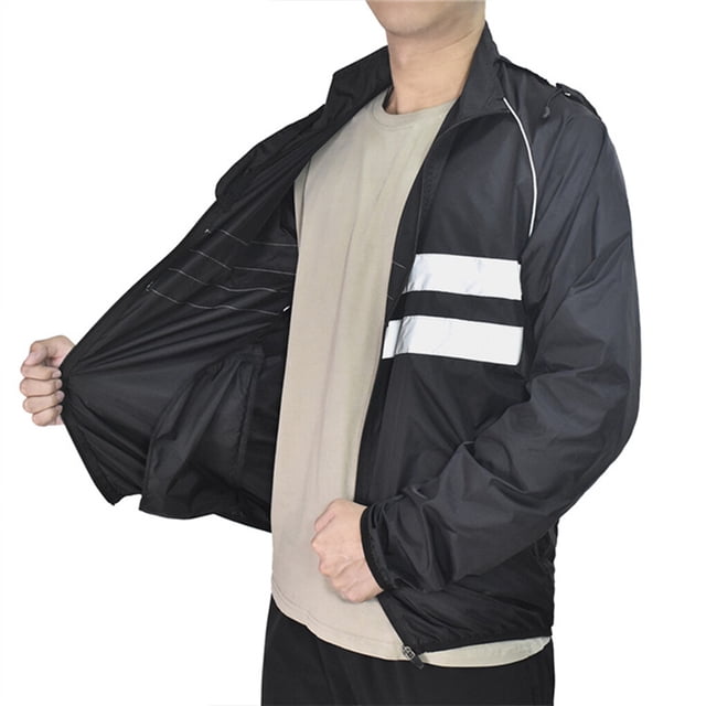 Cycling Jacket Bicycles Coat Hooded Windbreaker Reflective Windproof Clothes Motorcycle Female Long Sleeve Riding Dark Blue L/ EUR M