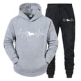 thumbnail image 5 of Conjunto de ropa deportiva con estampado de latidos del corazón de Dachshund para hombre, sudaderas con capucha y pantalones de manga larga a la moda, trajes de 2 piezas, chándales con diseño de perro, 5 of 5