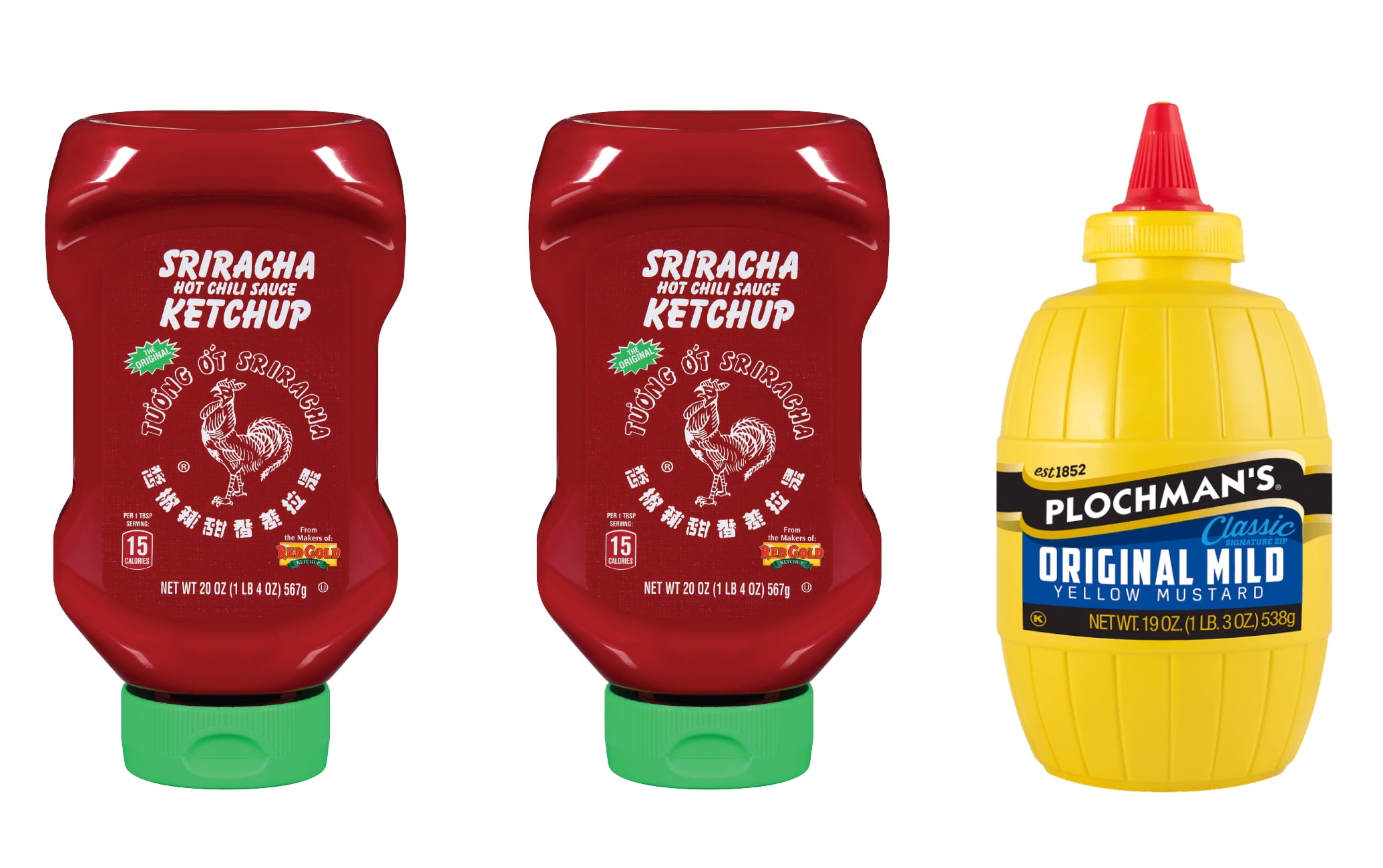 Plochman's Original Yellow Mustard, 19 Ounce Squeeze Bottle and Huy