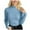 30#Light Blue, variant on Women's Mock Turtleneck Long Sleeve Ribbed Knit Fitted Sweater, Soft Thermal Undershirt Tee Blue ONE SIZE