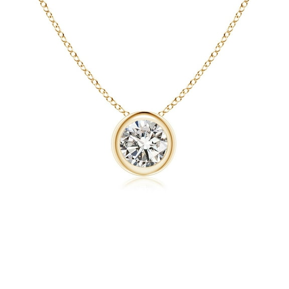 ANGARA Natural Diamond Solitaire Pendant in 14K Yellow Gold for Women (Size-4.1mm| Color-I-J| Clarity-I1-I2) | April Birthstone, Anniversary, Jewelry Gift for Women | Natural Diamond Necklace