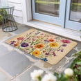 thumbnail image 2 of Vintage Spring Floral Doormat Outdoor Entrance 18"x30", Summer Botanical Pastoral Flowers Absorb Moisture Dirt Door Mats, Non-Slip Rubber Backing Floor Mats Indoor, Low-Profile Front Door Rugs, 2 of 9
