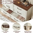 thumbnail image 4 of LELELINKY 6 Drawer Double Dresser, 54" Adult Wood Storage Side Cabinet Chest of Drawer for Bedroom Living Room Hallway, White & Brown, 4 of 9