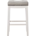 thumbnail image 2 of ZXNYH Cambridge bar stools, 24" Set of 2, White with Gray Cushion, 2 of 6