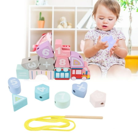 Safe Toddlers Stringing Blocks Toy, Lacing Beads Games, Baby Above 18 ...