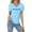 Freedom25# Sky Blue, variant on Freedom T Shirt Women V Neck Short Long Sleeve Letter Prints Basic Top Fashion Tee Breathable Stretch Classic Casual Relaxed Fit Daily Wear