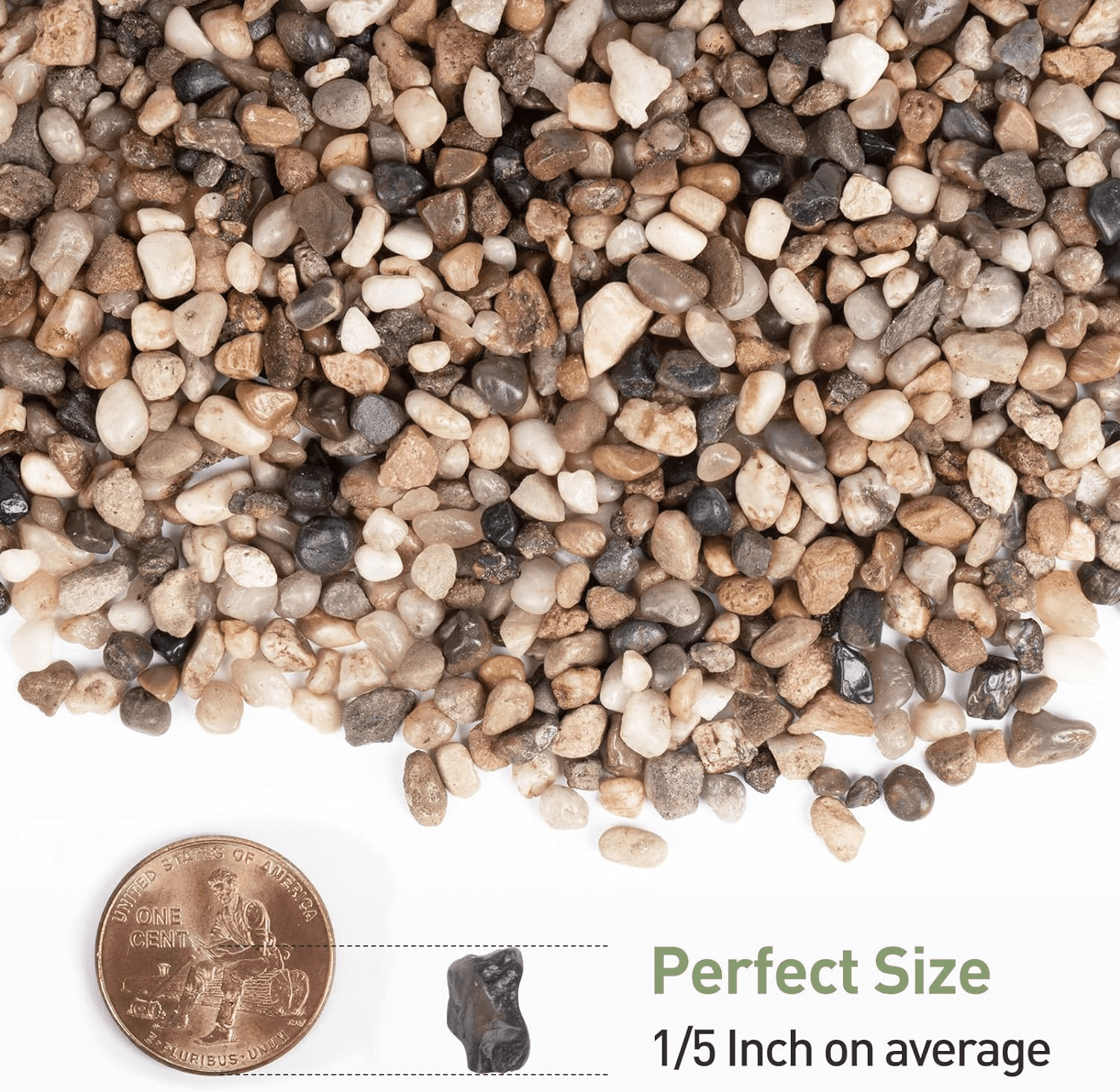 Natural Pebbles Sand for Plants, Succulent, Aquarium, Fish Tank - Gardening and Outdoor Decor, 5lbs, 1/5 Inch
