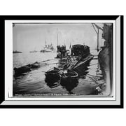 Historic Framed Print, Mudros, Lemnos - Jaure Guibery & French submarines, 17-7/8" x 21-7/8"