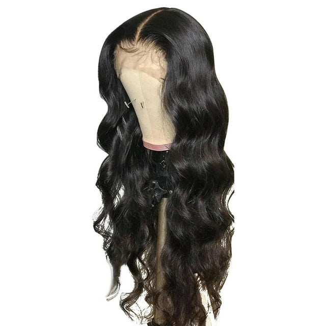 FSTDelivery Perruque Longue pour Cheveux Bouclés, Perruque Naturelle à Haute Température 30 Po pour Femmes, Perruques pour Cheveux Humains pour Femmes Noires et Blanches