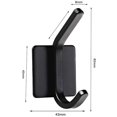 thumbnail image 3 of Gancho para bata de toalla Acero inoxidable Sin taladrar Baño Cocina Superficie pulida 4PCS Black.Silver, 3 of 5