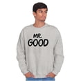 thumbnail image 5 of Just Married Newlyweds Cute Matching Men's Big & Tall Crewneck Sweatshirt Brisco Brands 2X, 5 of 6