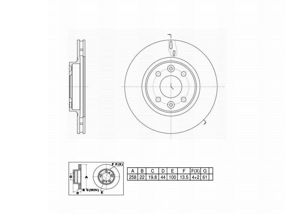 Winstop Brake Rotor, Front WS252856, Smart Fortwo 2018-2016