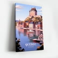 thumbnail image 4 of Quebec Canada Cityscape Canvas Wall Art, Vintage Travel Poster, Colorful Ch&acirc;teau Frontenac Decor, Scenic River and Boats Artwork, Framed Modern Wall Art for Living Room Office Bedroom, 4 of 14
