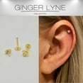 thumbnail image 2 of Moon Flat Back Opal Earrings for Cartilage Helix Tragus Lobe16g Gold over Sterling Silver Studs Pair by Ginger Lyne, 2 of 6