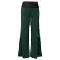 thumbnail image 5 of TGPMGRZ Foldover Yoga Pants Women Y2K High Waist Wide Leg Workout Lounge Flare Leggings Comfort Flowy Palazzo Bell Bottoms Green, Size M, 5 of 5