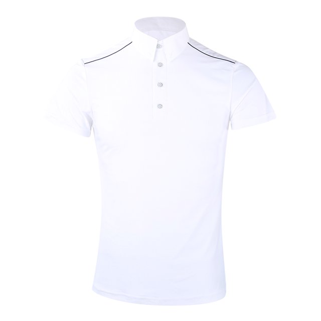 Camiseta ecuestre deportiva cómoda y transpirable para hombre, manga corta para montar a caballo (blanco M)