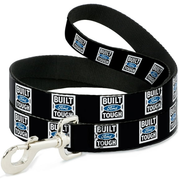 Ford Pet Leash, Dog Leash, Built Ford Tough Logo Black White Blue Repeat, 4 Feet Long 1.5 Inch Wide