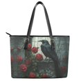 thumbnail image 2 of ZUXONGSY Raven Rose Print Tote Bag for Women Lightweight Travel Purse Fashion Shoulder Bag with Zip Compartments for Workout Dating, 2 of 6