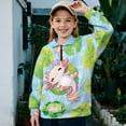 thumbnail image 2 of Uourmeti Water Cartoon Axolotl Frog Youth Girls Summer Sweatshirt Quarter Zip Up Pullover Lightweight Comfy Casual Loose Top for Cool evenings Athletic Size 9-10, 2 of 7