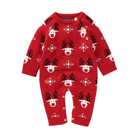 

Christmas Baby Boy Girl Outfit Elk Christmas Romper Jumpsuit Bodysuit Clothes
