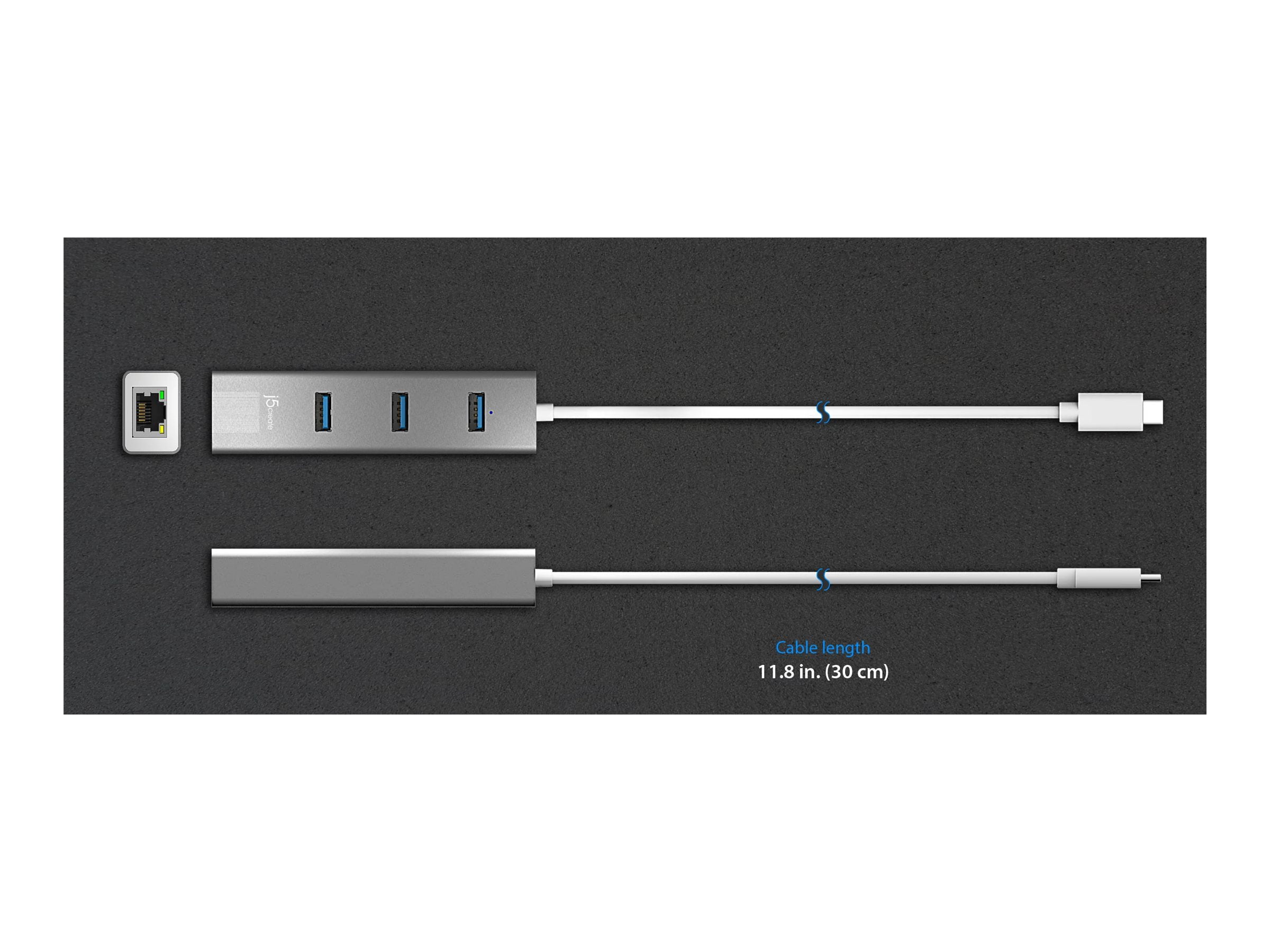 j5create 3-Port USB Type-C Hub Space Gray (JCH474)