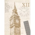 thumbnail image 2 of Yamada, Morgan 25x32 Gold Ornate Wood Framed with Double Matting Museum Art Print Titled - The Details of Big Ben, 2 of 4