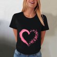 thumbnail image 2 of Women Breast Cancer Print T Shirt Short Sleeve Women Short Sleeve Round Neck Tee Comfy Casual Vacation Clothes, 2 of 8