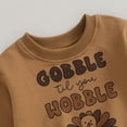 thumbnail image 5 of Okbabeha Toddler Boys Thanksgiving Outfits Letter Turkey Print Long Sleeve Sweatshirts and Long Pants 2Pcs Fall Clothes Set, 5 of 7