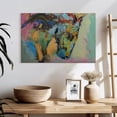 thumbnail image 3 of Elephant Stock Painterly Horse Wall Art - Horizontal Canvas Wall Art - Living Room Wall Decor - Animal Canvas - Pink And Orange Decor By Michael Creese - 24" x 16", 3 of 8
