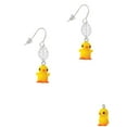 thumbnail image 2 of Delight Jewelry Resin Yellow Chick Silvertone Leaf French Earrings, 2 of 5