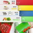 thumbnail image 2 of Cutting Board Mats Flexible Plastic Colored Mats with Food Icons, Fotouzy BPA-Free, Non-Porous, Anti-skid back and Dishwasher Safe, Set of 7 Rainbow - 7 Pieces, 2 of 3
