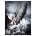 thumbnail image 2 of Design Art Sexy Blonde Woman with Angel Oversized Abstract Canvas Art, 2 of 3