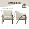 thumbnail image 2 of Dayalane Mid Century Modern Accent Chair, Upholstered Wide Back Armchair with Solid Wood Legs for Living Room, Lounge Armchair with Thick Cushion for Bedroom, Reading Corner, Chenille Beige, 2 of 10